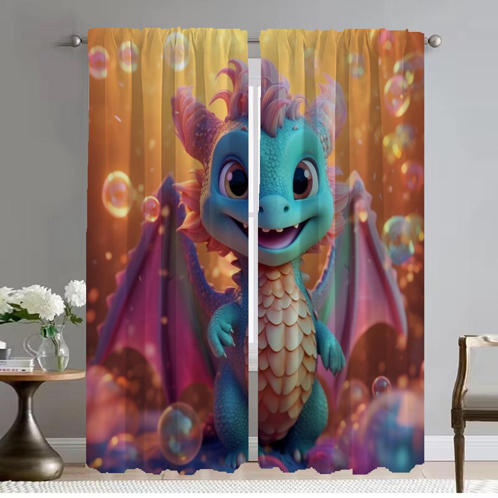 Blackout Kitchen Curtains for Bedroom Little Wyvern Window Curtain for Room 2 Panel Shades Home Interior Curtains Partition