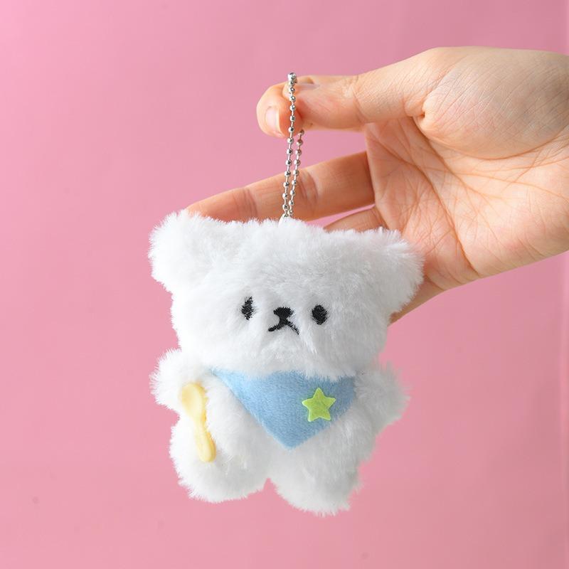 Cute Plush Keychain Dolls Animals Pendant Keyring for Women Girls Cartoon Plushies Doll Schoolbag Backpack Charm Keychain Gift