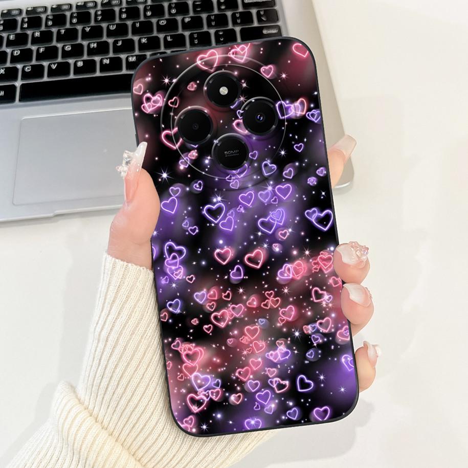 For Xiaomi Redmi 14C 4G Case Poco C75 Fashion Cherry Rose Flower Soft Silicone Cover On Redmi14C Bumper Redmi A4 A3 Pro 5G Funda