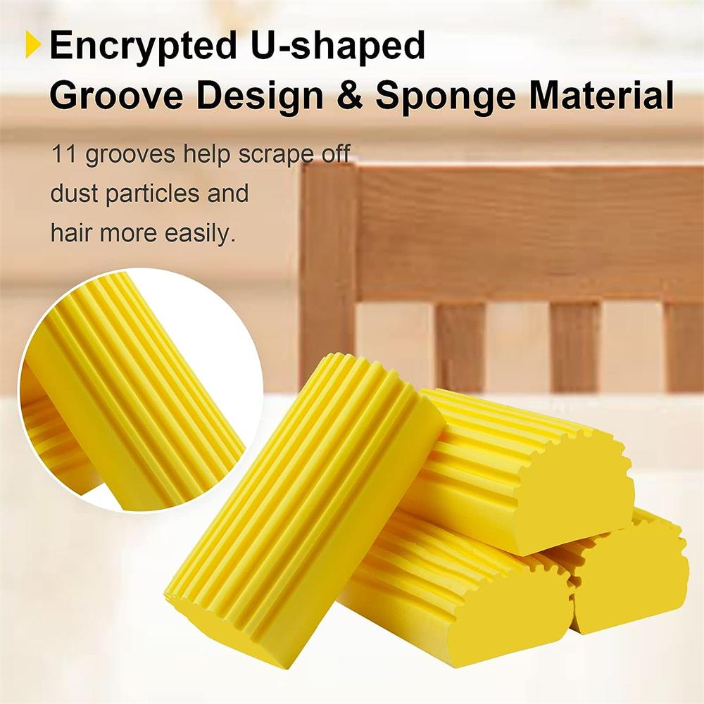 4PCS Wet Cleaning Duster Yellow Sponge Powder Dust Catches Clean Magic Cleaning Wipes Damp Clean Duster PVA Sponge Cleaning