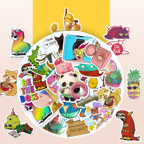 

Great Cartoon Delicate Print Sticker Removable Ornamental