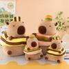 Cartoon Hamburger Capybara Plush Toy With Short Pile Velvet For Kids Birthday Gift
