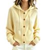 Oversized Hooded Knit Cardigan Women Soft Acrylic Blend Loose Fit 2026 Casual Chic Sweater Jacket