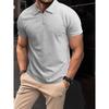 Summer Polo Shirt New Knit Shirt Half Zipper Solid Color Short Sleeve Men'S Sports Polo Shirt Man