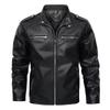 Spring and Autumn New Black Men's Leather Jacket Stand-up Neck Zipper Men's PU Leather Jacket Motorcycle Clothing Men's Jacket