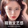 Cool Silver Wire Pure Titanium Glasses for Women with myopia30921F Oval Frame for Square Faces7g Ultra-light Titanium Eyeglass Frames