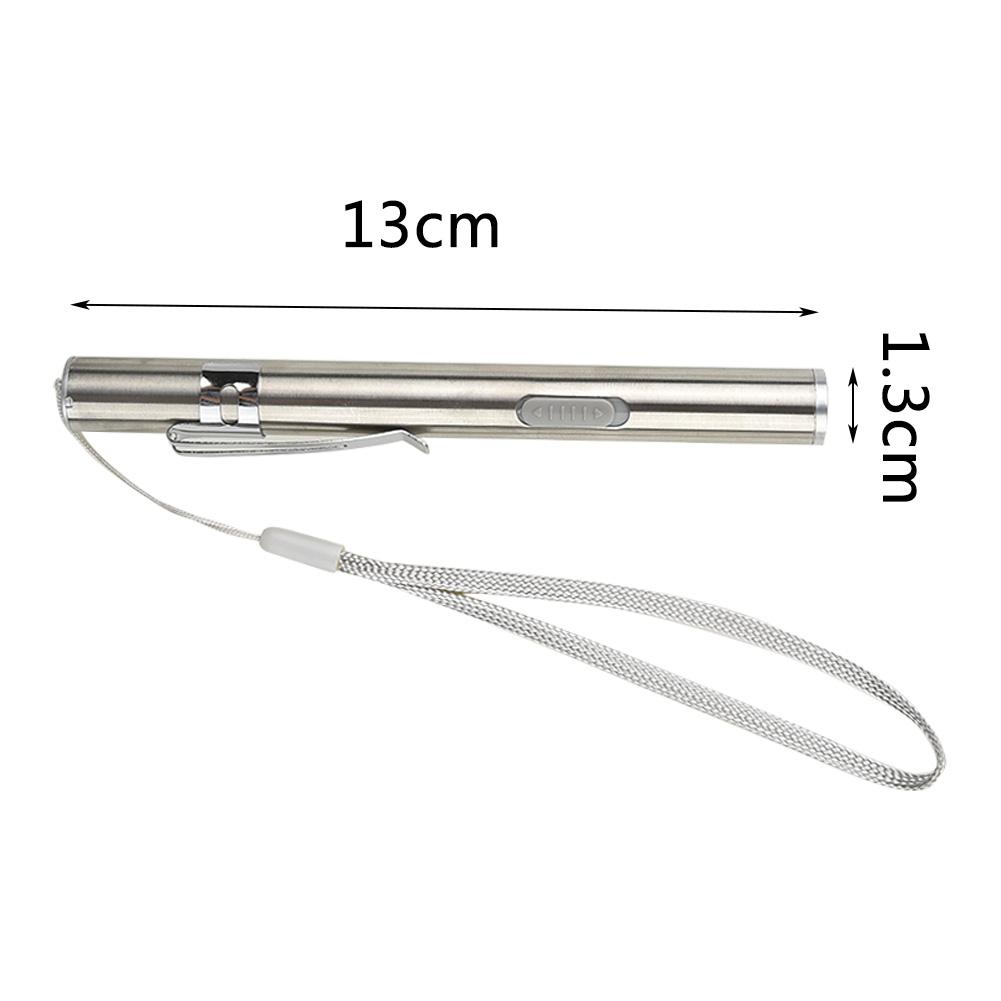 500lm Miniature Flashlight Torch Pocket Pen Size LED Lamp USB Charge Night Ridin