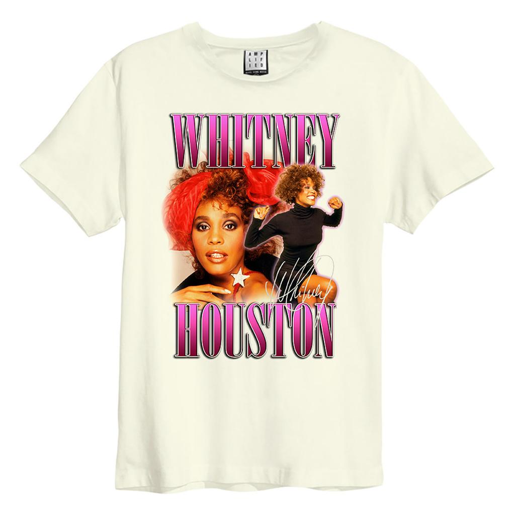 Amplified Unisex Adult Red Bow Beauty Whitney Houston T-Shirt