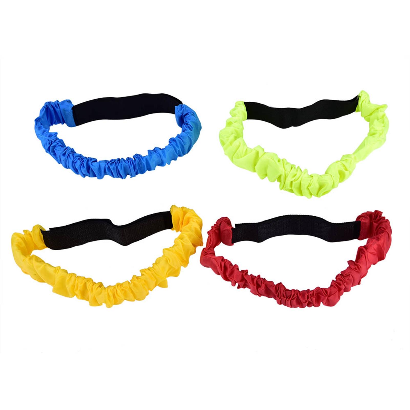 

4 Pieces Three Leg Running Bands, Leg Ties with Elastic Rope and Oxford Fabric Coordination Game for Kids Outdoor Sports