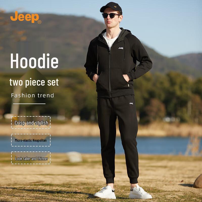 

Jeep Men s Hooded Cardigan Tracksuit Set 2XL