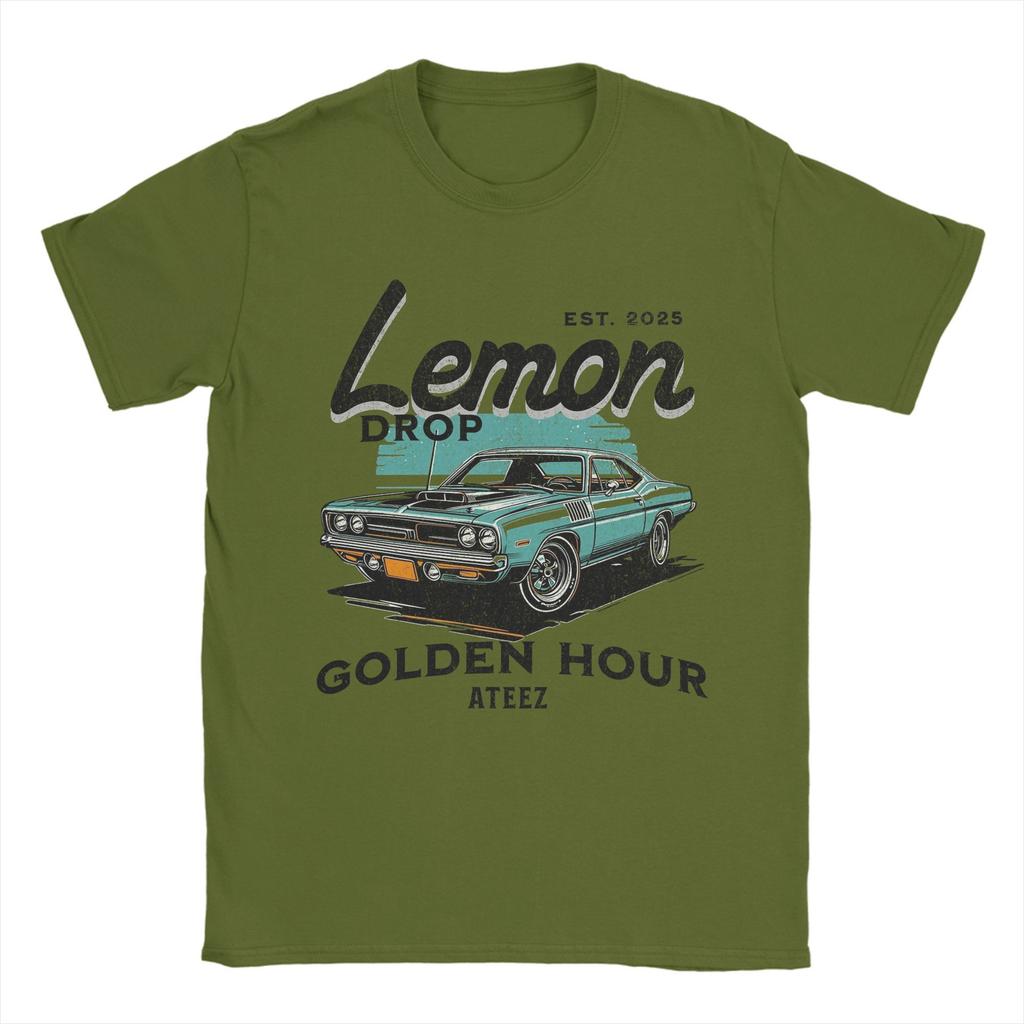 Lemon drop ATEEZ ATINY Fashion T Shirts for Men Women Golden Hour 100% Cotton Tee Shirt Clothes