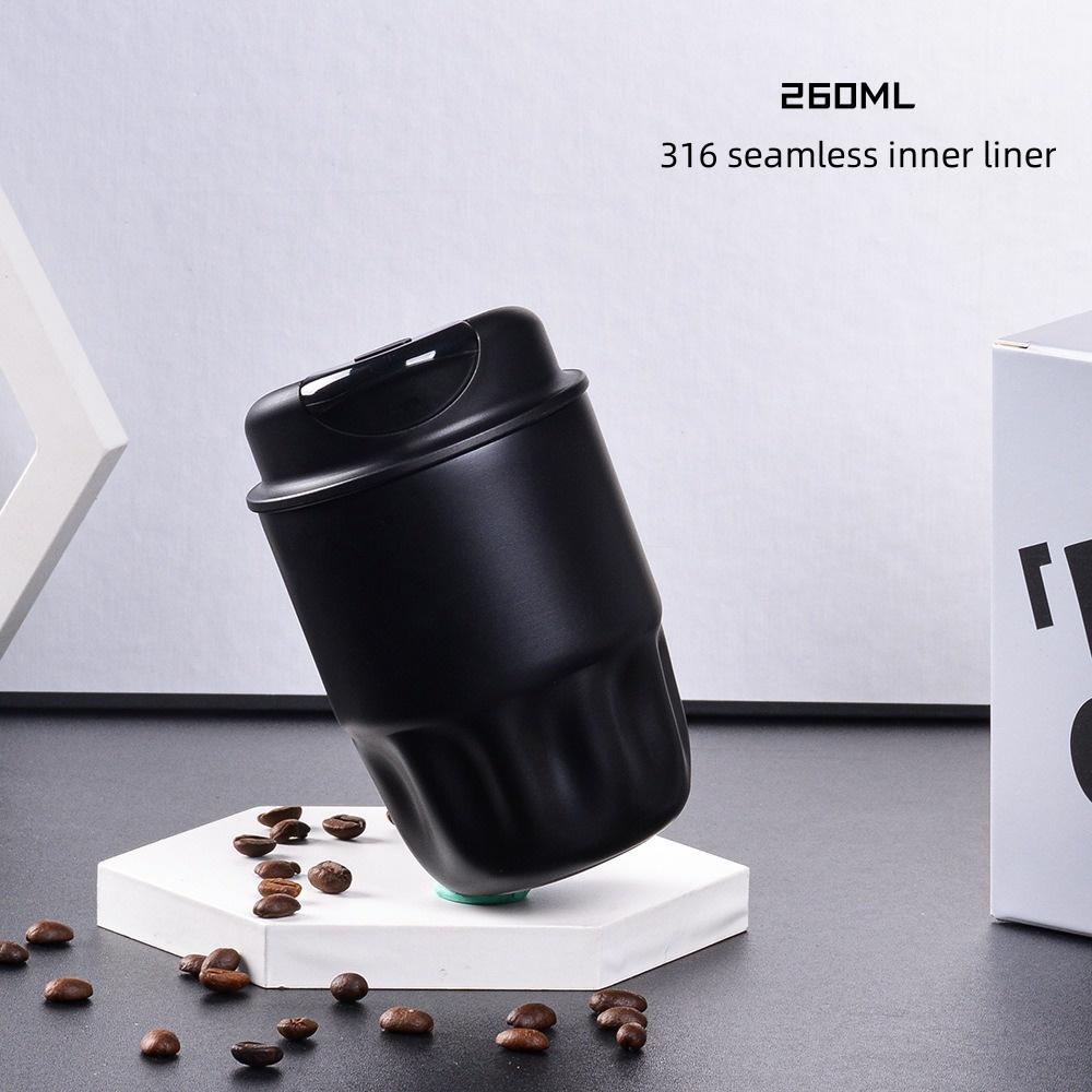 316 Edelstahl Kaffee Isoliert Tasse 260ML Outdoor Tragbar Eis Tasse Reise Kaffeebecher Auslaufsicher Mit Deckel Auto Thermosbecher