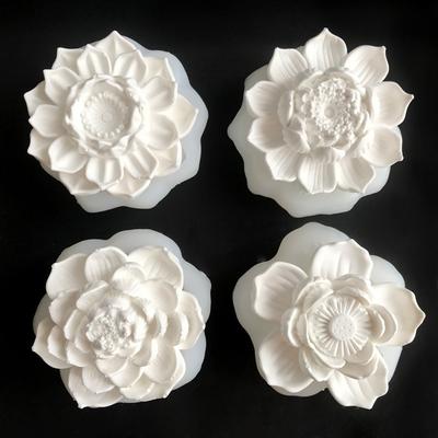 Simulation Lotus Candle Silicone Mold Blossom Flower Soap Fragrance Ornaments Making Chocolate Cake Decor