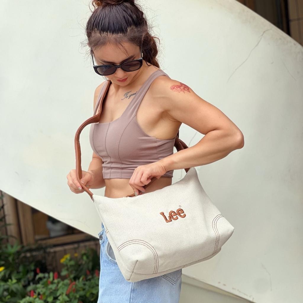 New Lee Fabric+Artificial Leather Shoulder Bag, Crossbody Bag Large Women's Coix Seed LE240072M-905