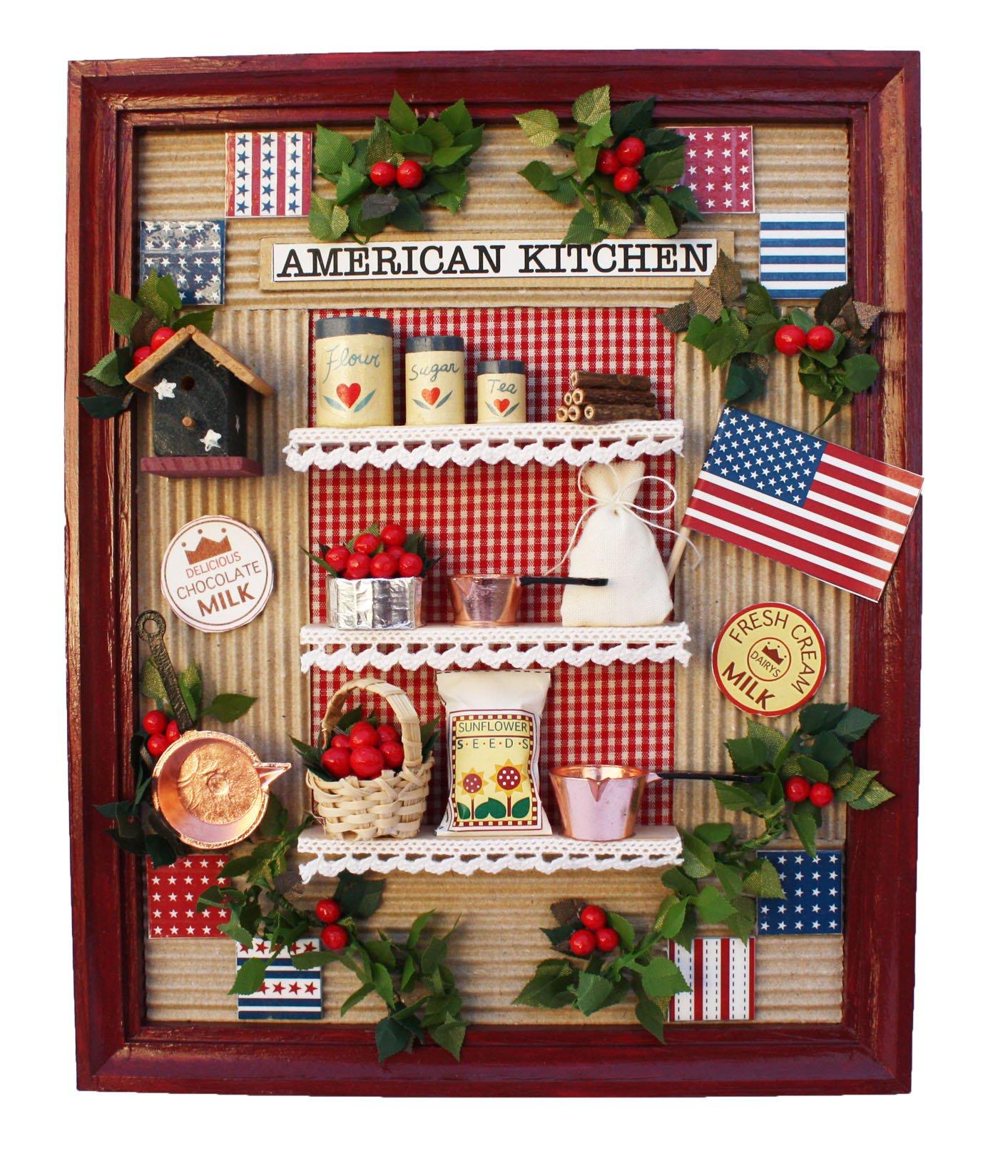 

Billy Handmade Dollhouse Kit Natural Frame Kit American Kitchen 8552