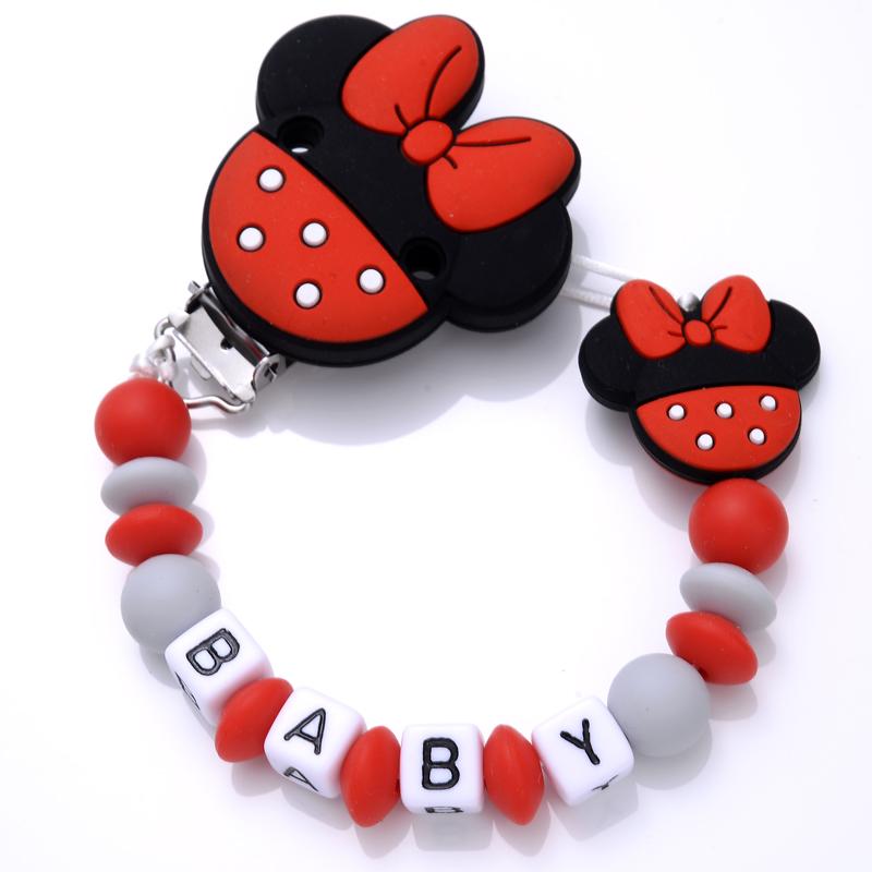 New 5 Colors Baby Teether Handmade Making Pacifier Clips  Holder Chains Silicone Pacifier Chain Clip Baby Teething Chain