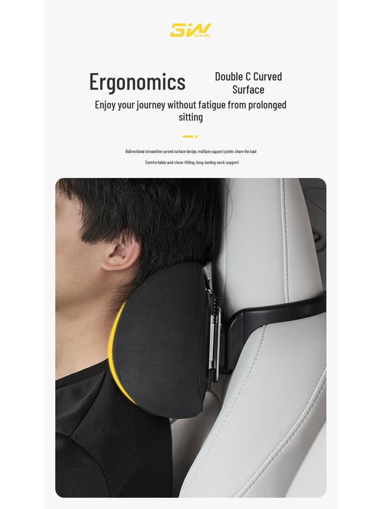 3W Adjustable Memory Foam Neck Pillow for Tesla Model Y & 3 Refreshed Version