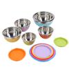 7PCS Mixing Bowls with Lids Stainless Steel Plastic Stackable Nesting Bowl Salad Food Container Set