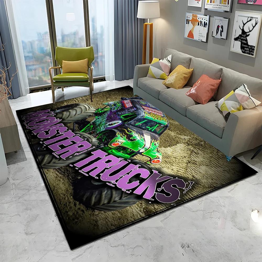 Covor 3D Monster Jam Monster Truck Desen Animat pentru Casă Living Dormitor Canapea Covoraș Decor, Covor pentru Copii Covoraș de Podea Antiderapant