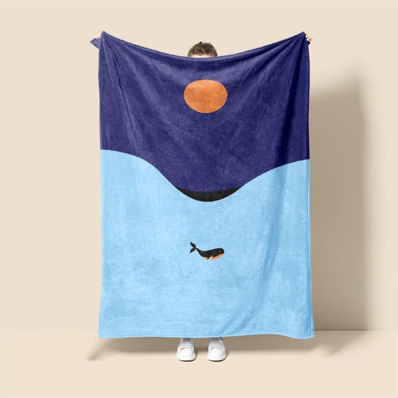 

Океанские киты Украшение дома плюшевые Плед Диван-одеяло Аниме животные Покрывало кровать пушистые мягкие одеяла декор Плед Модерн 30x40in