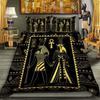 Ancient Egypt Anubis Duvet Cover Set Egyptian Symbol Culture Bedding Sets Vintage Pharaoh Pyramid Boho Tribal Quilt Cover Queen