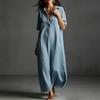 Summer Casual Solid Color Short Sleeve A Line Maxi Dress