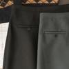 Elegant British Retro High-Waist Straight Midi Skirt with Back Slit
