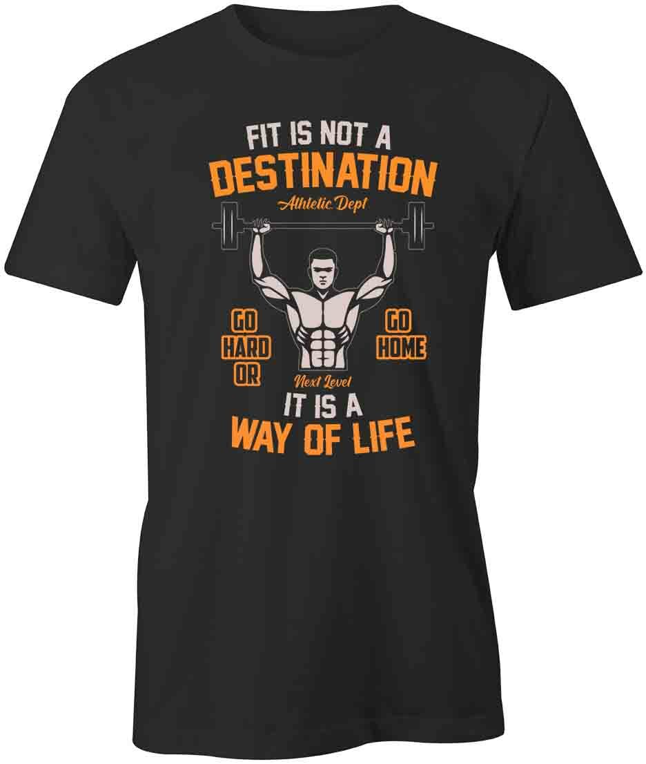 FIT IS NOT A DESTINATION TShirt Tee Short-Sleeved CottonGYM CLOTHING S1BSA174 L