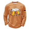 Men's Casual Loose Fit Crew Neck Sweatshirt Beer Festival Print Long Sleeve Pullover Comfortable Everyday Wear
