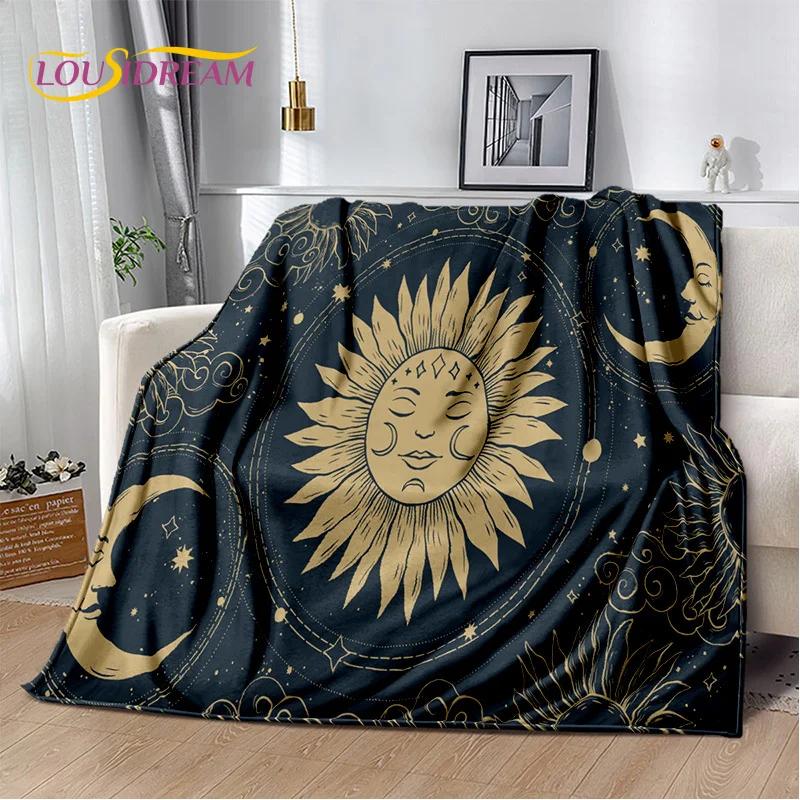 Mysteriou Tarot Sun Moon Mandala Magic Soft Flannel Blankets,Throw Blanket Comfortable Blanket for Picnic Beds Sofa Home Bedroom