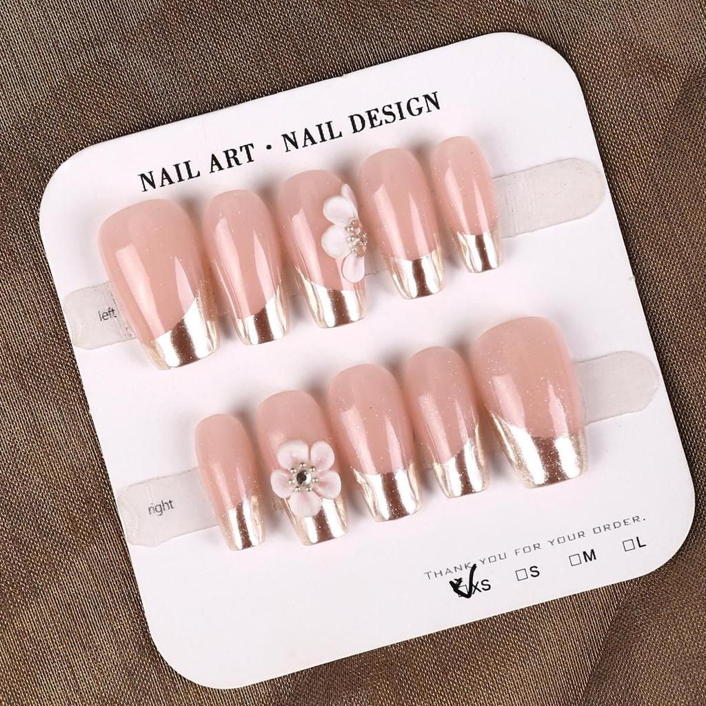 Handmade High-End Short Press-On Nails - Simple & Removable Art Collection