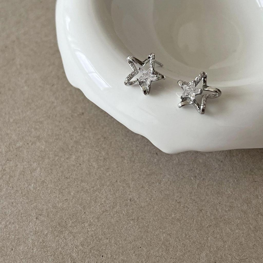 Elegant Star Tassel Butterfly Heart Earrings - Feminine Minority Design in Light Luxury Style