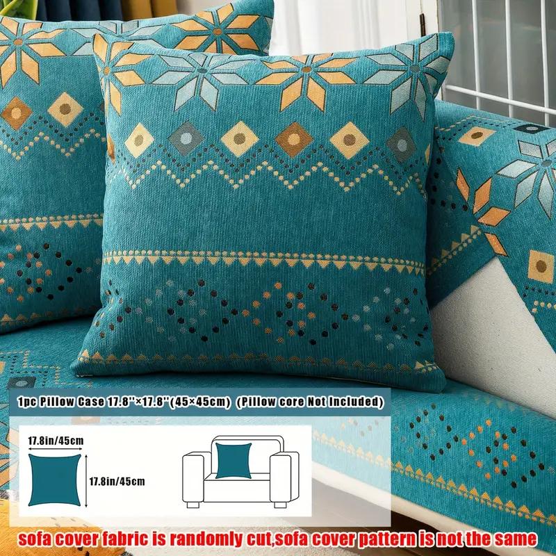 Sofa Cover Geometric Embroidery Sofa Slipcover Thick Plush Sofa Protector Cover Non Slip Couch Covers for Bedroom Office Living Room Home Decor