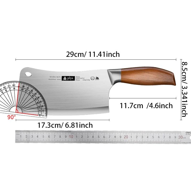 High-grade stainless steel kitchen knife, home imitation wood handle chef's sharp bone knife - new Seiko butcher's bone knife