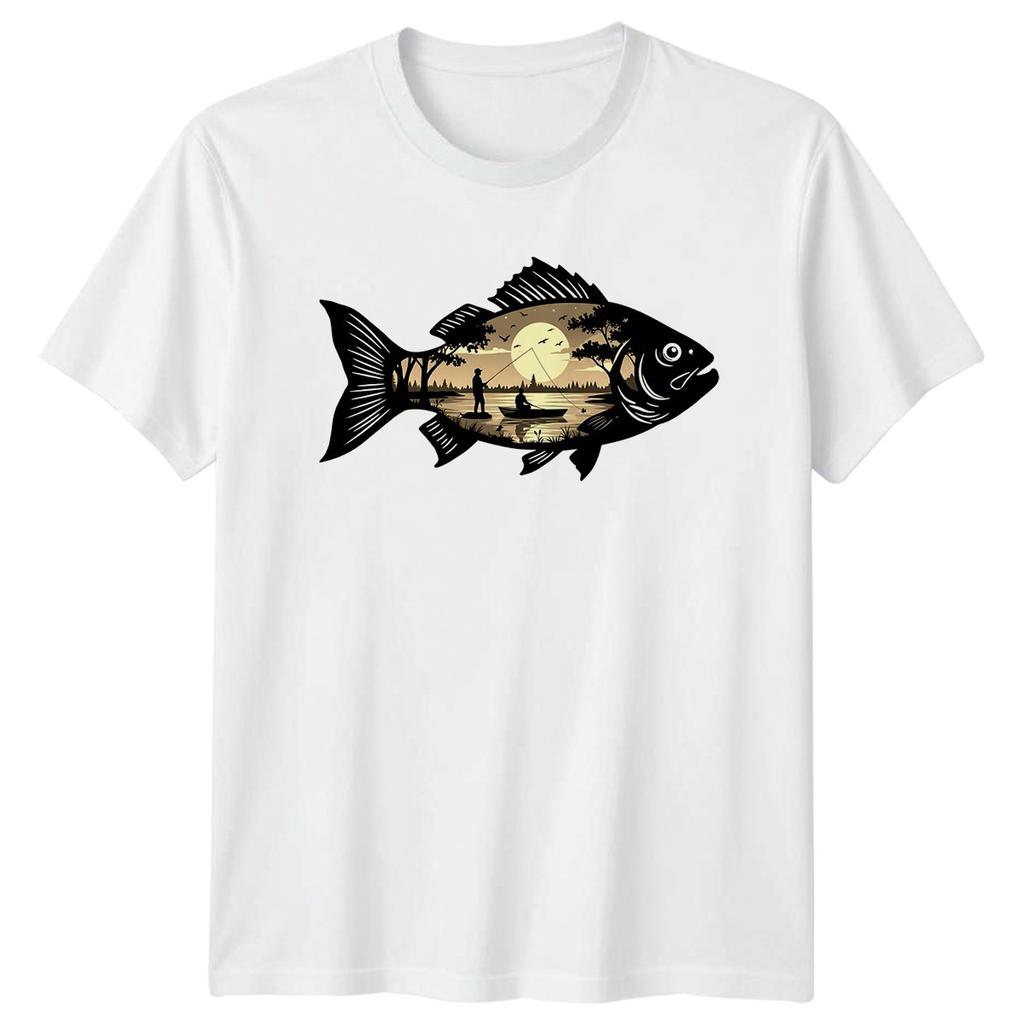 Peaceful Fishing Lake Sunset Angler TShirt Fishing Christmas For Him And Her