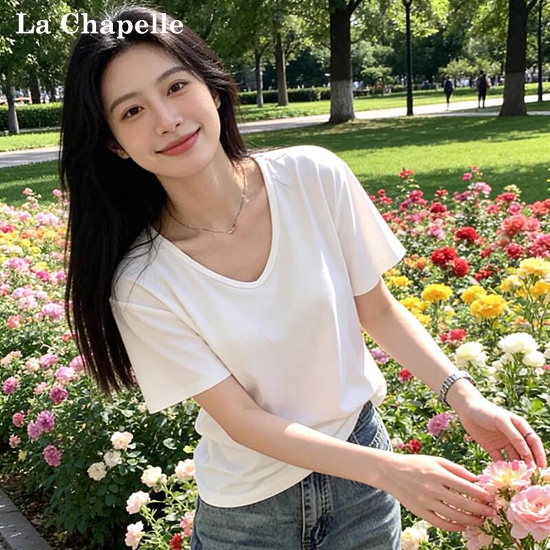 La Chapelle Women s V-Neck Short Sleeve T-Shirt XL