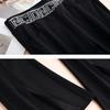 Autumn Winter Elegant High-Waisted Flared Black Long Pants with Slits