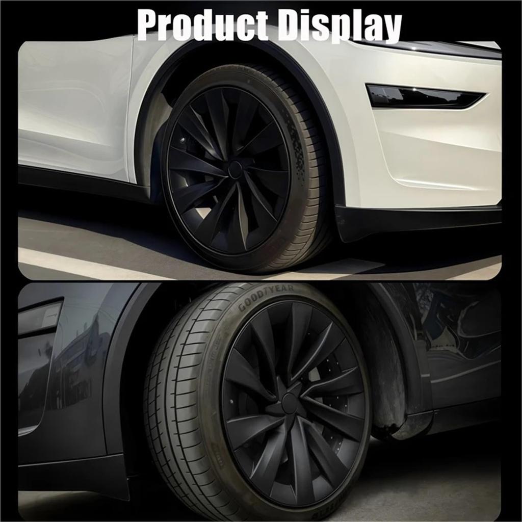 4pcs Hub Caps 20" Tesla Model Y Juniper 2025 Replacement Wheel Cover Auto Hub Caps Full Rim Accessories (Sliver)