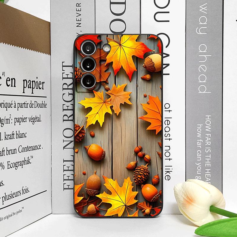 Vintage Autumn Fall Maple Leaf Pattern Phone Case for Samsung Galaxy A56 A14 A55 A16 A54 A36 A53 A52 A51 A50 5G Soft Cover Shell