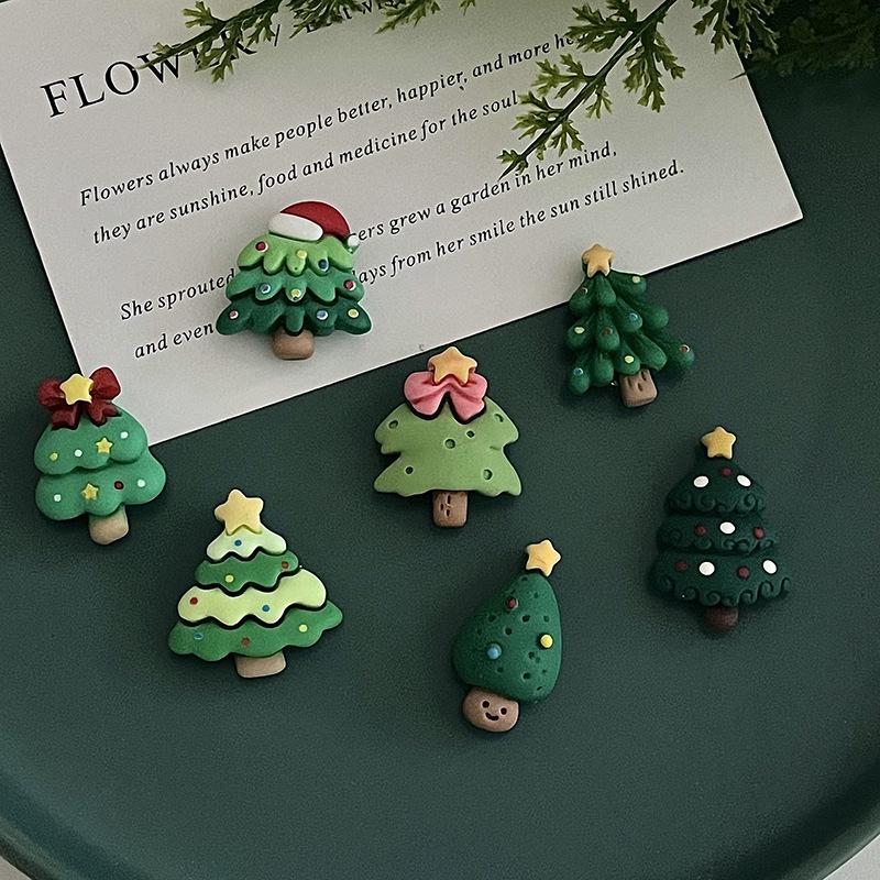 

Mini Christmas Tree Snowman Magnet Decor - Cute, Creative Refrigerator Pushpin Sticker