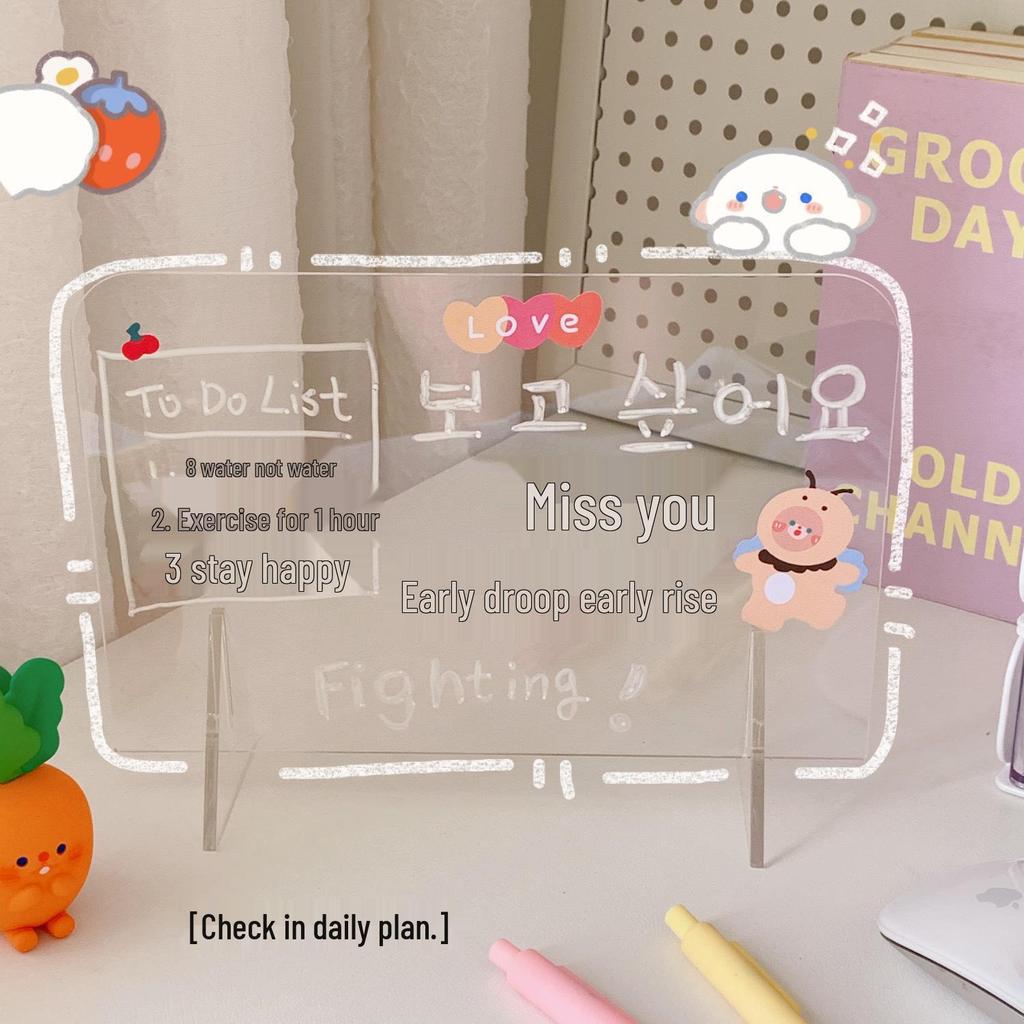 Minimalist Transparent Acrylic Mini Memo Board - Portable Creative Writing Pad for Students