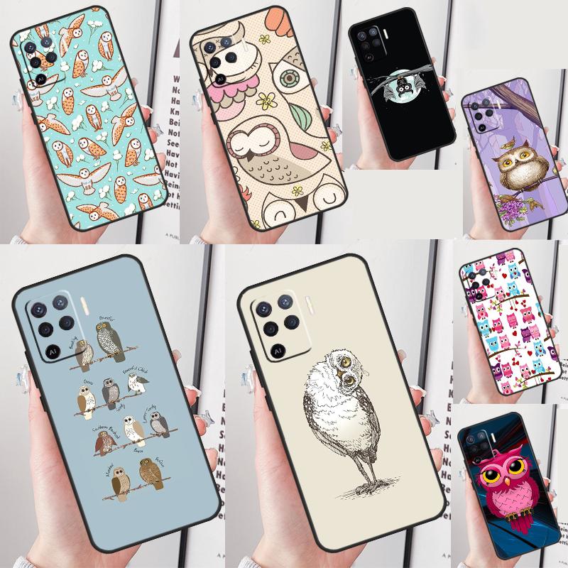 Moderne Cartoon-Eulen-Handyhülle Für Oppo A80 A40 A60 A16 A76 A96 A91 A15 A17 A74 A94 A54 A57S A18 A38 A58 A98 A78