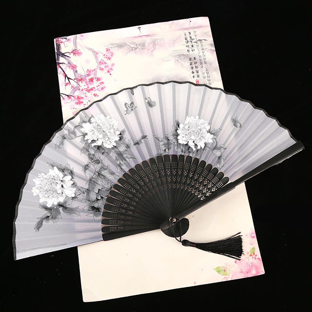 Bamboo Wooden Handmade Colorful Vintage Style Fan Crafts Dance Hand Fan Folding Fan Home Decoration