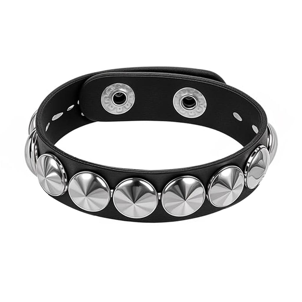 3 Pieces Punk Bracelet For Men Women 80S90S Gothic Spike Bracelets Rivet Cuff Leather Wristband Adjustable Punk Rock Bracelet