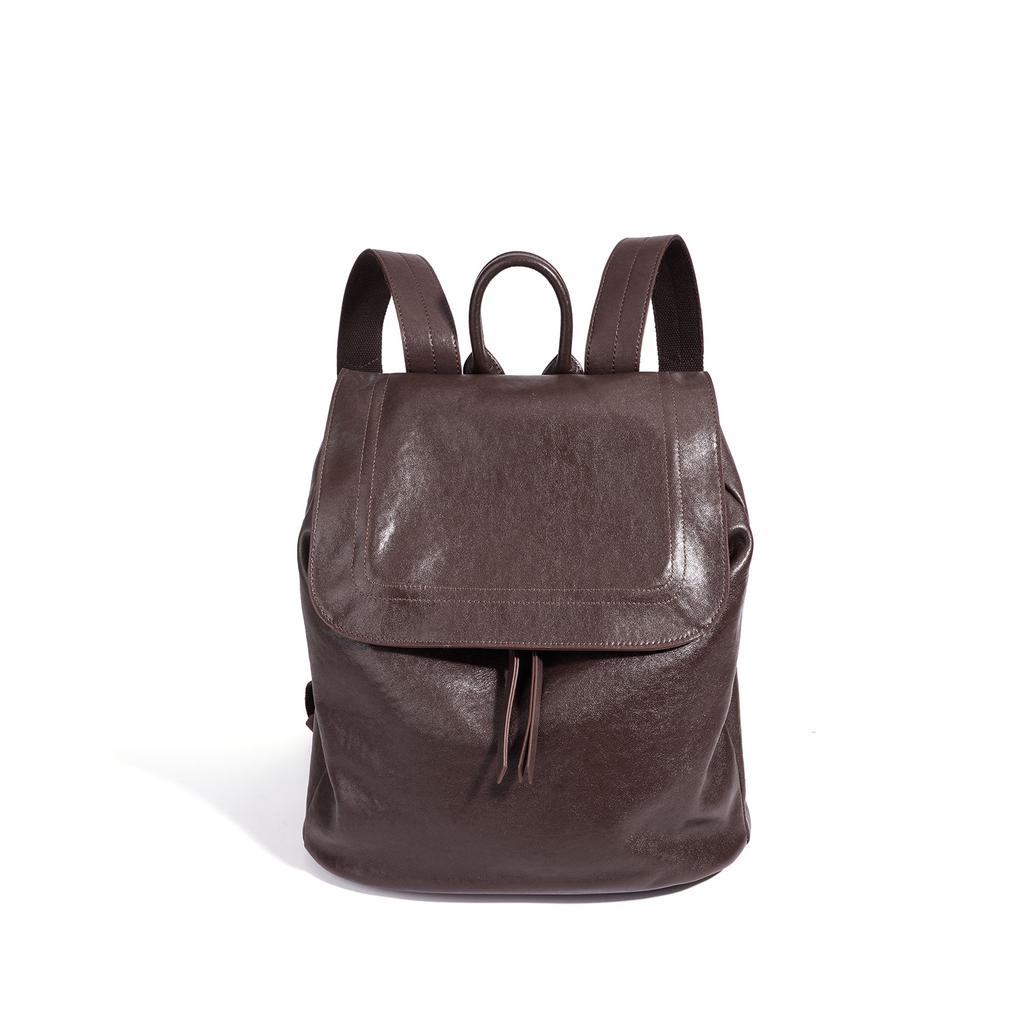 The first layer of vegetable tanned cowhide light luxury schoolbag backpack for work commuting large capacity men and women with the same high-end