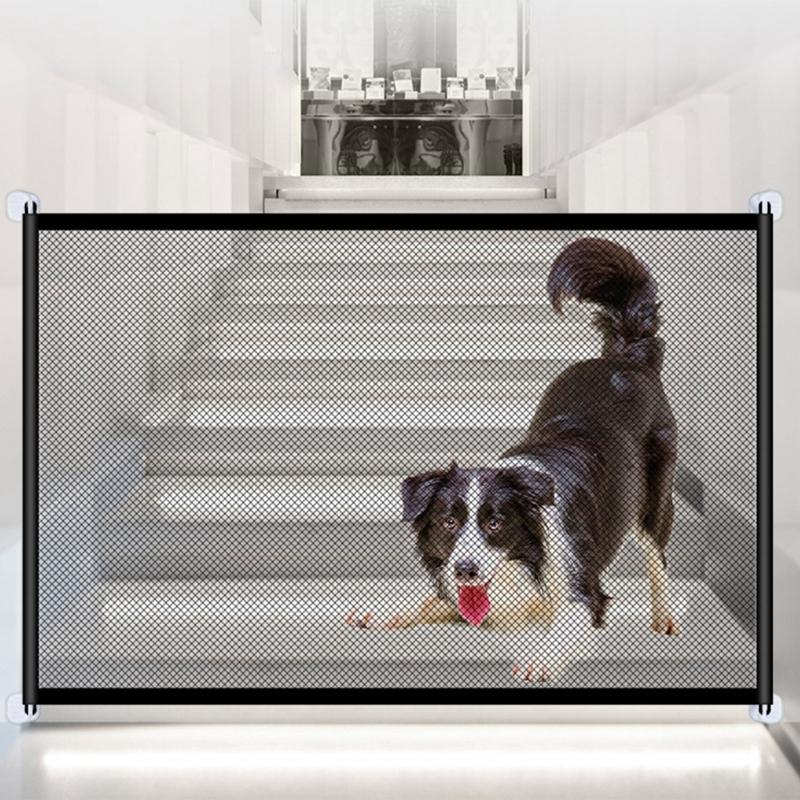 Foldable Pet Fence for Dogs Space-Saving Design for Bedroom and Dining Area Convenient Dogs Mesh Barrier for Protect