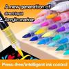 12-72 Colors Acrylic Paint Markers, Soft Brush Tip Large Ink Capacity Acrylicmarker Brush Pens, Professional-Grade Paint Pen