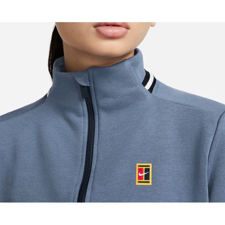 Nike Solid Color Stand Collar Long Sleeve Short Sweatshirt Women sweatshirt Blue FB4152-491