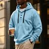 Men's Hoodie with Button Front, Casual Athletic Pullover Sweatshirt for Workout and Everyday Wear