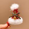Ding Ding Ding~Niedlicher roter Weihnachtsbaumhut Haarspange, Damen High-End Verkleidungs-Requisiten, Plüsch-Seitenscheitelspange